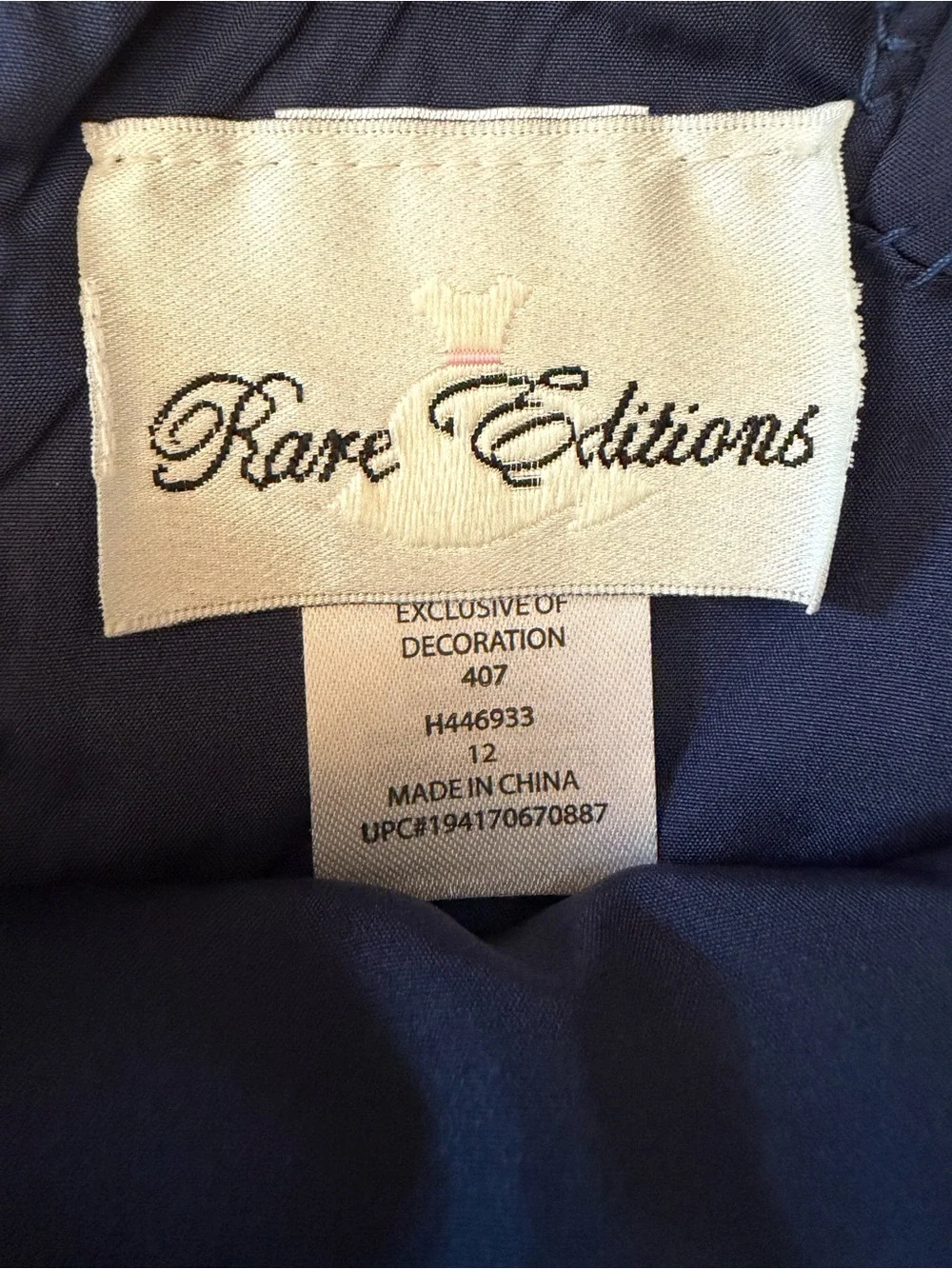 Rare Editions Navy and Gold Sequin Tulle Dress for Girls